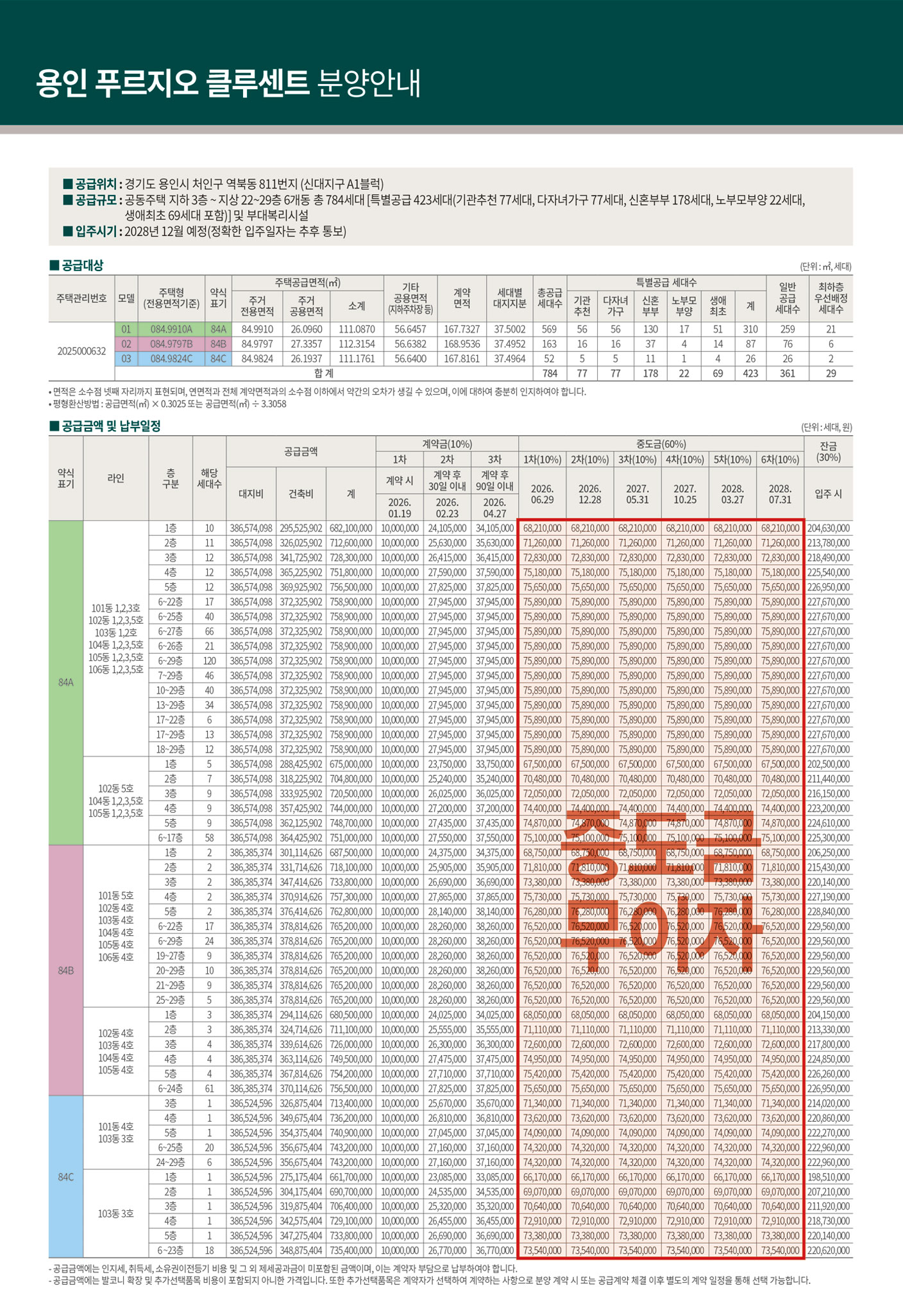용인 푸르지오 클루센트 공급안내
